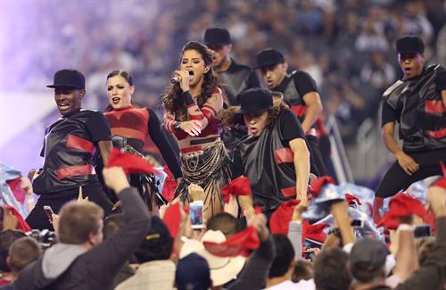 Selena Gomez performing at Thanksgiving NFL show