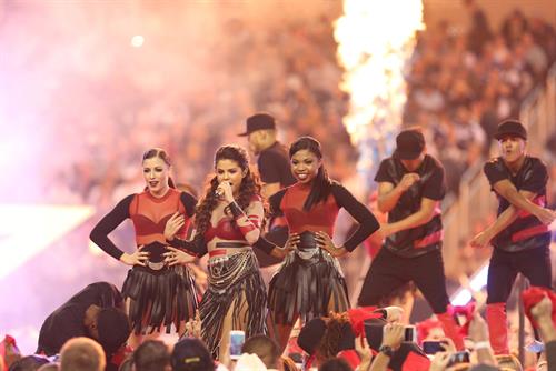 Selena Gomez performing at Thanksgiving NFL show