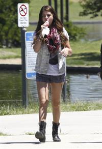 Selena Gomez enjoying a popsicle in Van Nuys on June 30, 2012