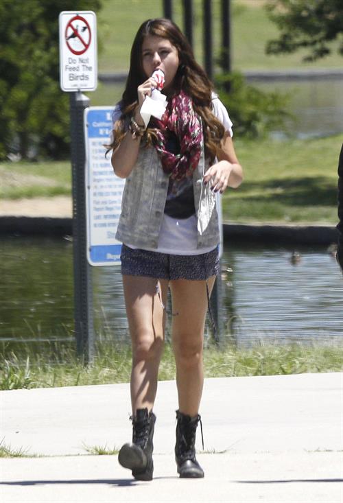 Selena Gomez enjoying a popsicle in Van Nuys on June 30, 2012