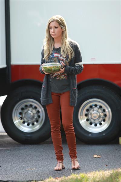Ashley Tisdale on a lunch break while shooting Scary Movie 5 10/2/12