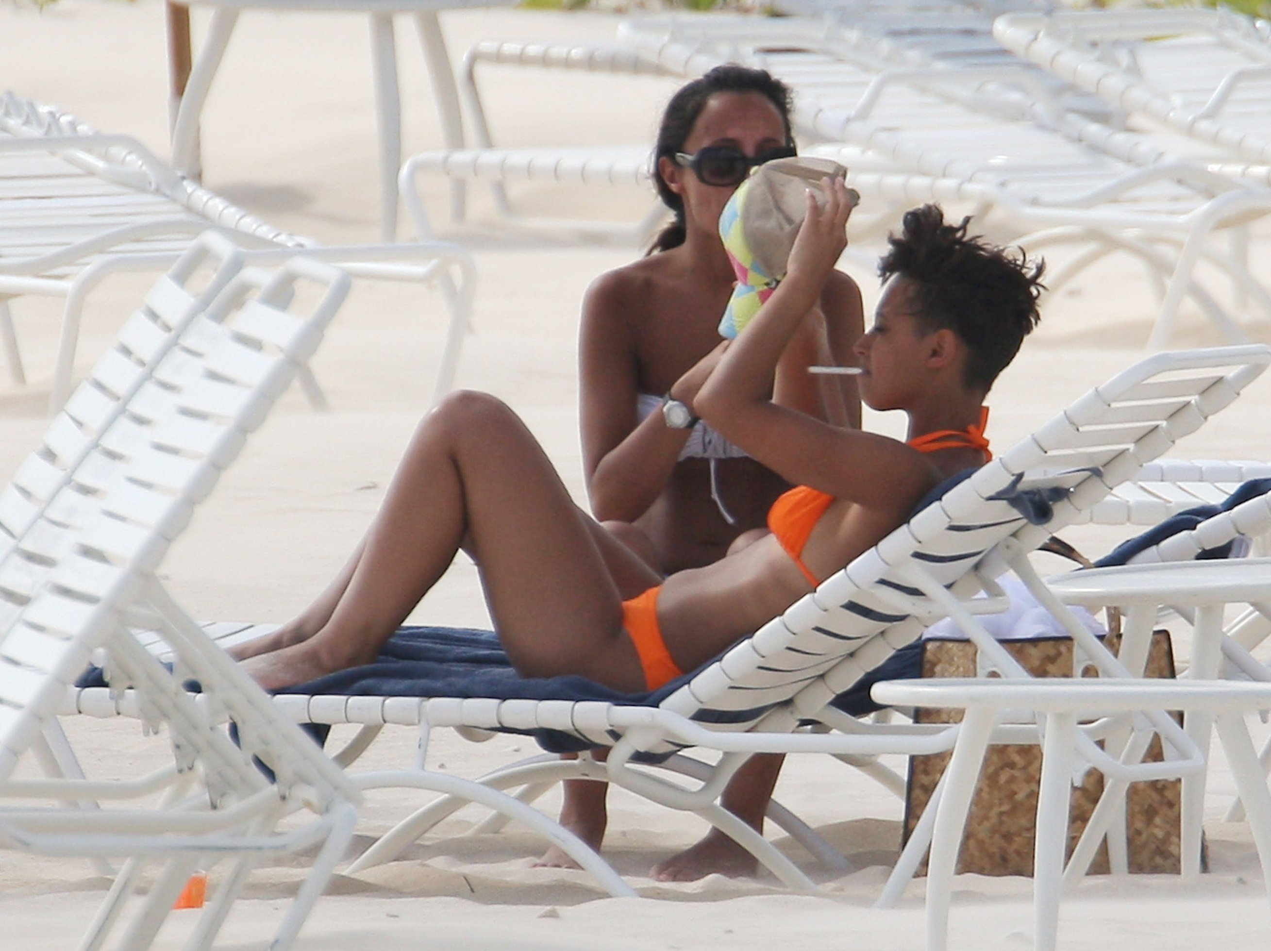 Amelle Berrabah bikini candids Barbados Jan 5, 2010 