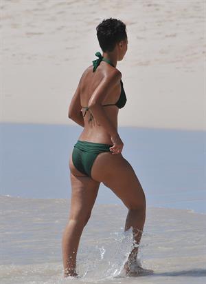 Amelle Berrabah bikini candids in Barbados on Jan 2nd 2010 