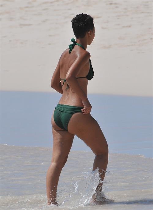 Amelle Berrabah bikini candids in Barbados on Jan 2nd 2010 