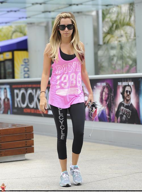 Ashley Tisdale arriving at the Equinox gym in West Hollywood June 15, 2012 