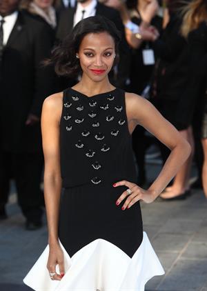 Zoe Saldana attends the 'Star Trek Into Darkness' UK Premiere at the Empire Leicester Square in London