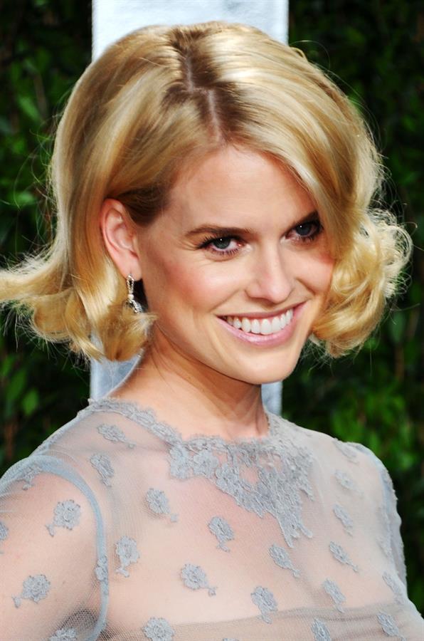 Alice Eve attends the 2012 Vanity Fair Oscar party in West Hollywood on February 26, 2012