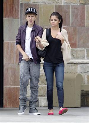 Selena Gomez and Justin Bieber in Los Angeles on September 16, 2011