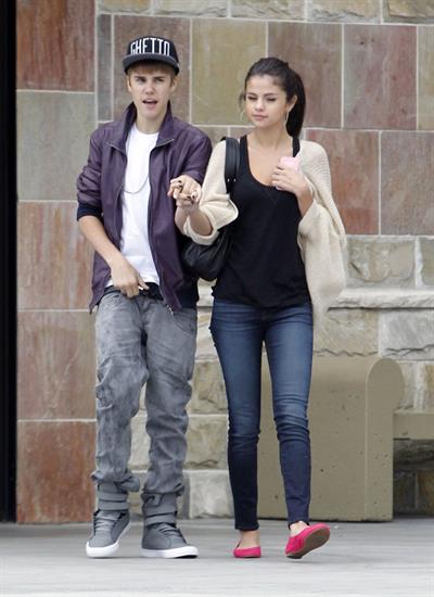 Selena Gomez and Justin Bieber in Los Angeles on September 16, 2011