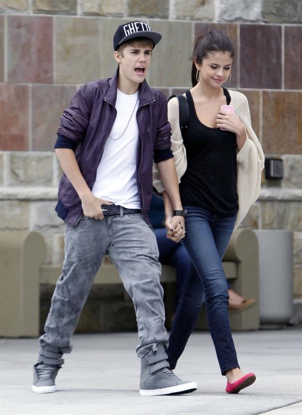 Selena Gomez and Justin Bieber in Los Angeles on September 16, 2011