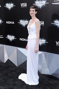 Anne Hathaway attending the Dark Knight Rises premiere in New York on July 15, 2012
