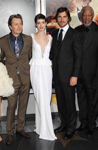 Anne Hathaway attending the Dark Knight Rises premiere in New York on July 15, 2012