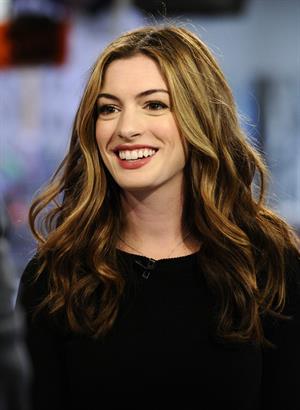 Anne Hathaway appearing on the Today Show on April 7, 2011