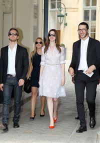 Anne Hathaway Givenchy private show for Anne Hathaway then visiting Chopard Jewelry in Paris on July 6, 2011