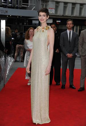 Anne Hathaway the Dark Knight Rises premiere in London on July 18, 2012