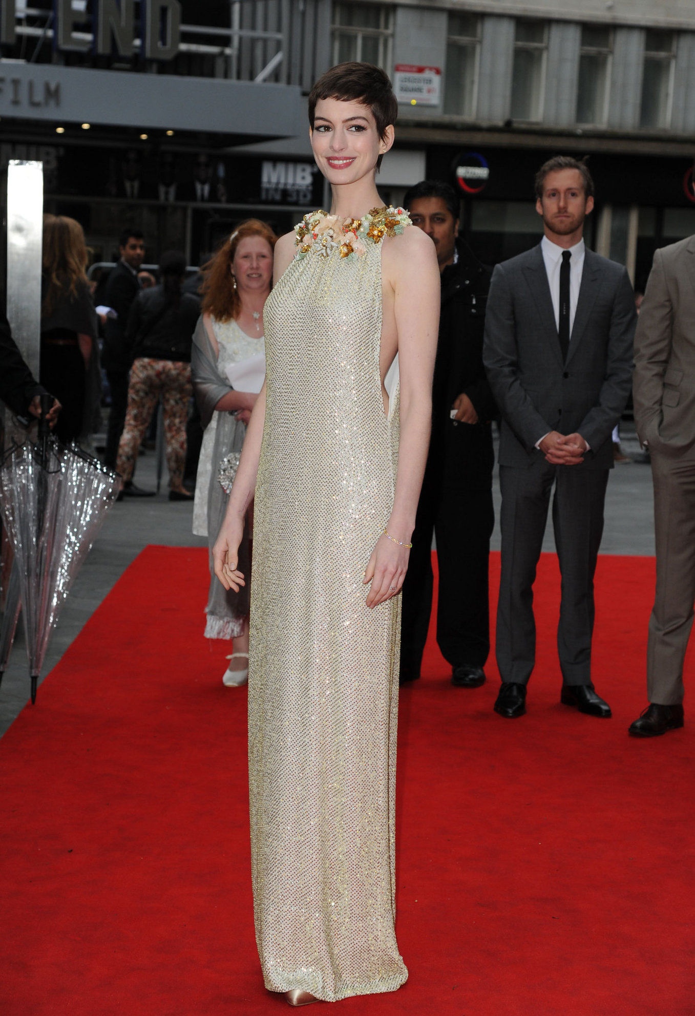 Anne Hathaway the Dark Knight Rises premiere in London on July 18, 2012