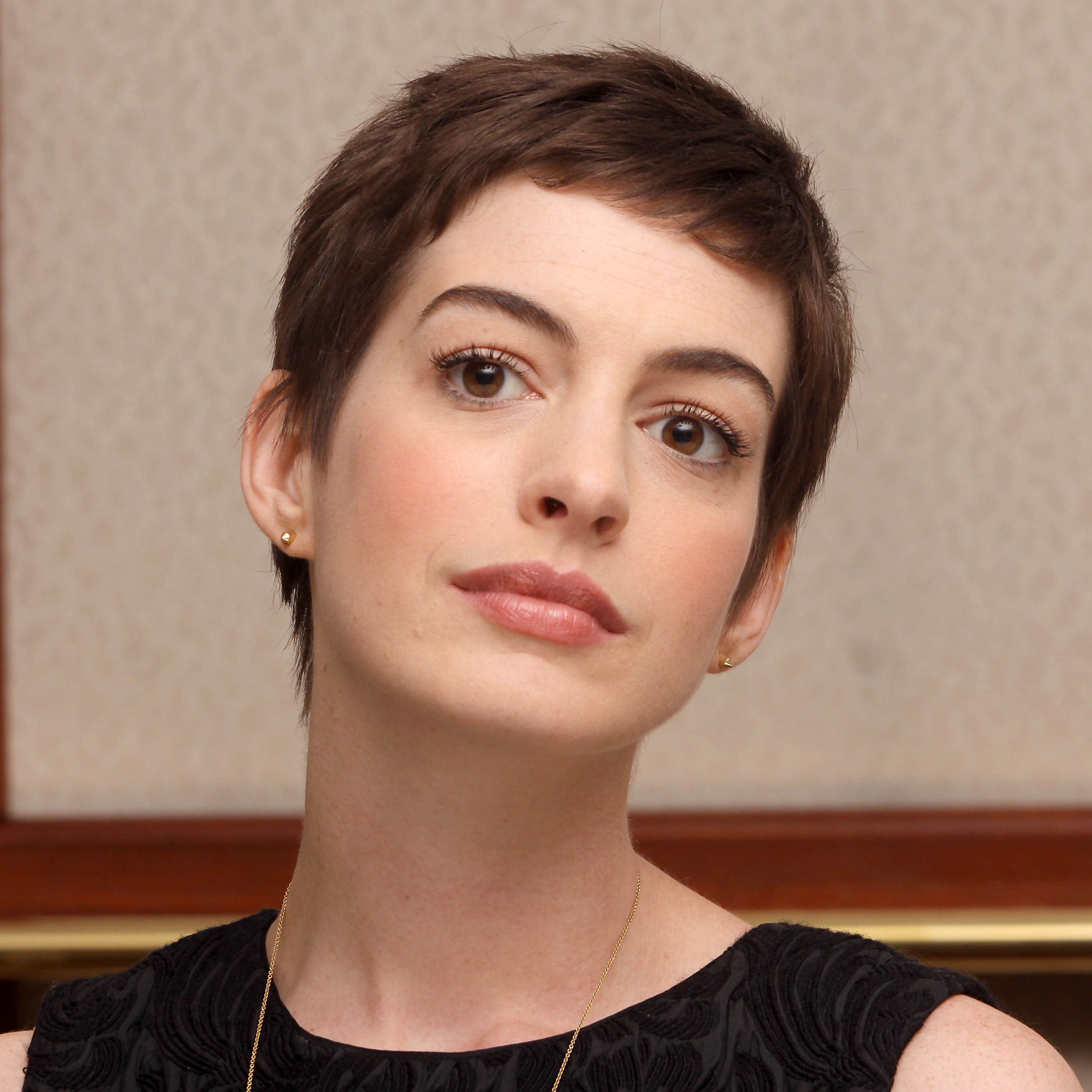 Anne Hathaway the Dark Knight Rises press conference portraits in Beverly Hills on July 8, 2012