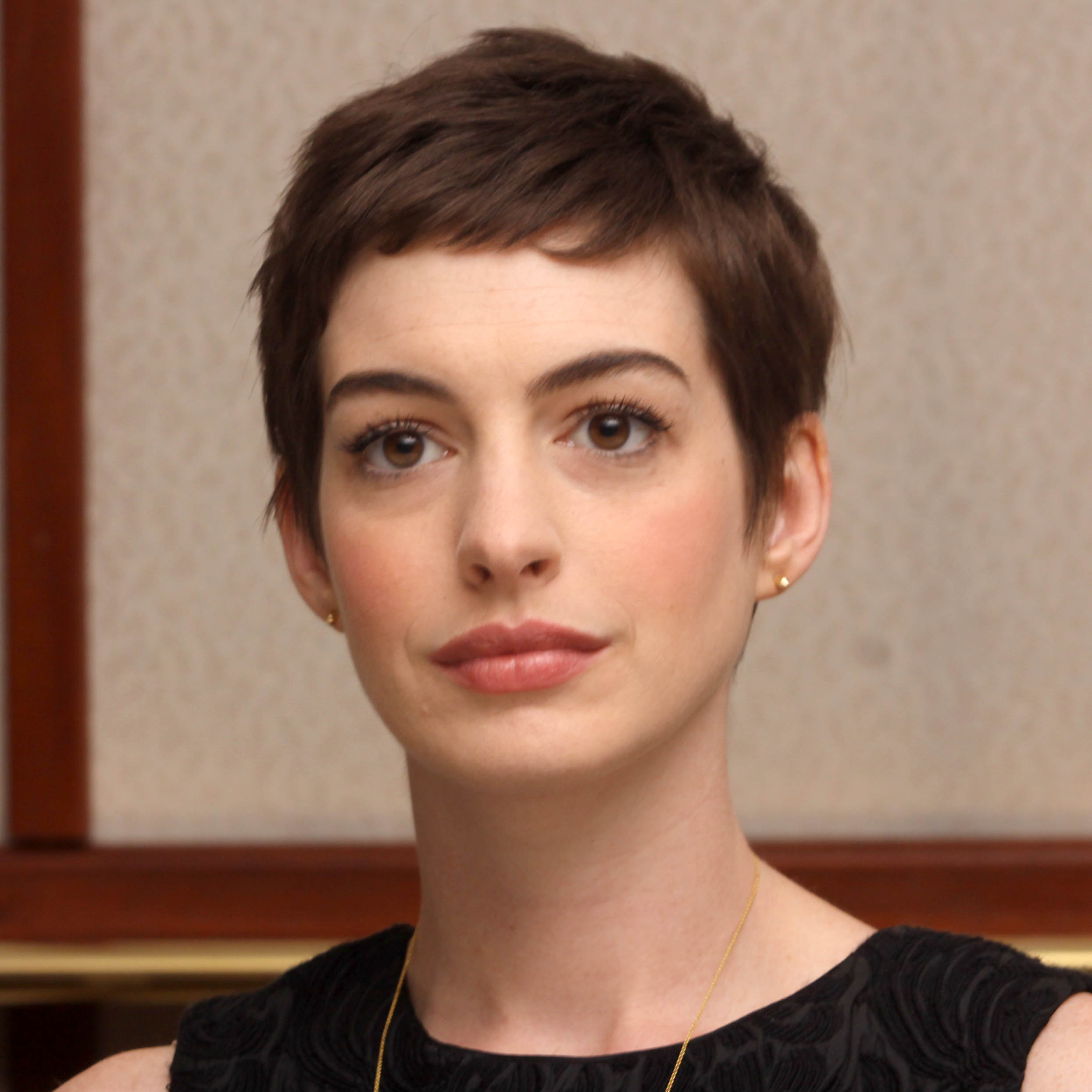 Anne Hathaway the Dark Knight Rises press conference portraits in Beverly Hills on July 8, 2012