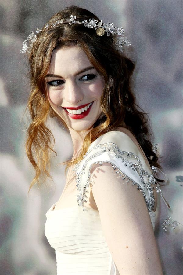 Anne Hathaway White Fairy Tale Love Ball in Paris on July 5, 2011