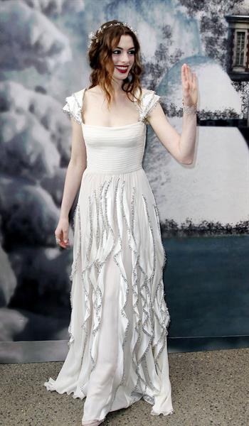 Anne Hathaway White Fairy Tale Love Ball in Paris on July 5, 2011