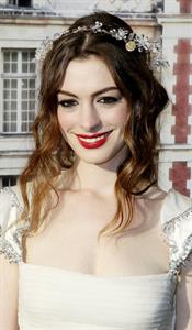 Anne Hathaway White Fairy Tale Love Ball in Paris on July 5, 2011