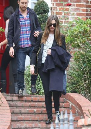 Anne Hathaway leaving a friends house in Beverly Hills on January 20, 2012