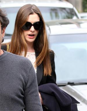 Anne Hathaway leaving a friends house in Beverly Hills on January 20, 2012