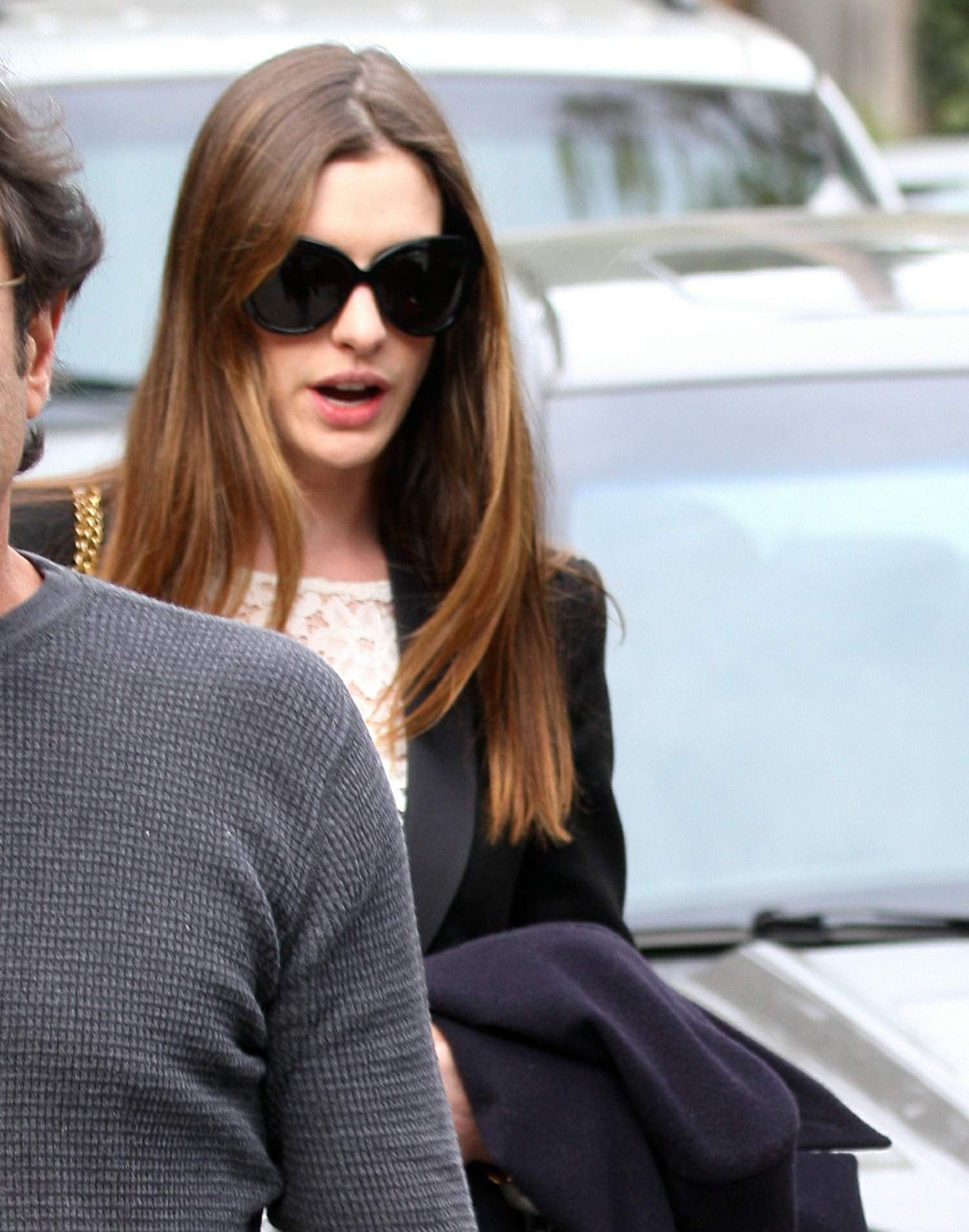 Anne Hathaway leaving a friends house in Beverly Hills on January 20, 2012