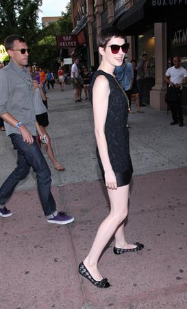 Anne Hathaway Shut Up and Play the Hits premiere in New York July 10, 2012