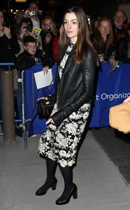 Anne Hathaway leaving Hugh Jackman on Broadway Performance in New York City on November 20, 2011