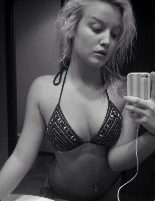 Anonymous in a bikini taking a selfie