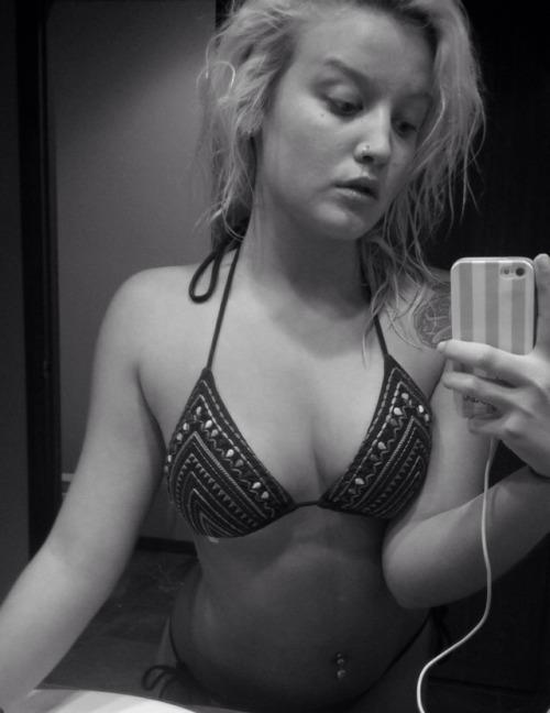 Anonymous in a bikini taking a selfie