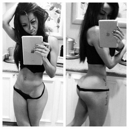 Anonymous in lingerie taking a selfie and - ass