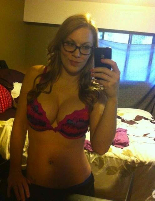 Anonymous in lingerie taking a selfie
