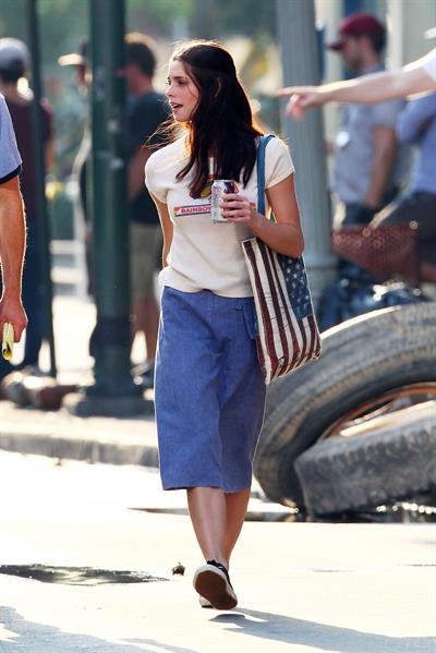 Ashley Greene on the set of CBGB in Savannah on July 2, 2012