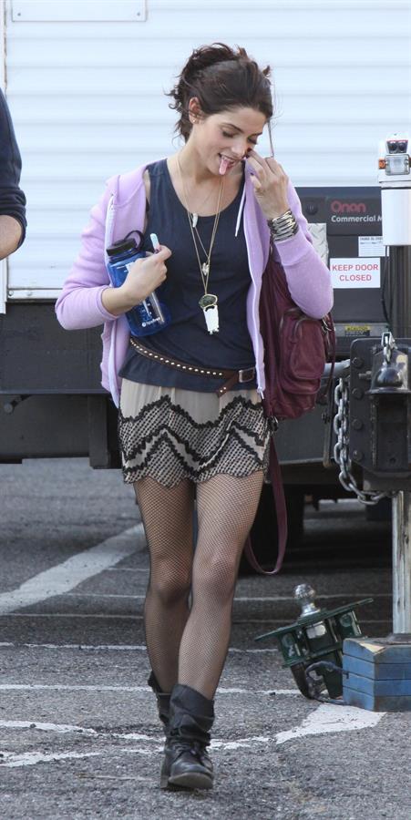Ashley Greene on the set of Americana in New York City on March 19, 2012