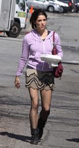 Ashley Greene on the set of Americana in New York City on March 19, 2012