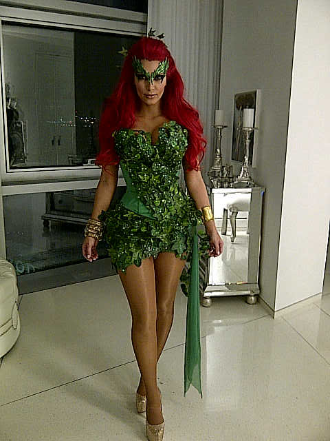 Kim Kardashian as Poison Ivy for the 2011 Midori Green Halloween party in New York