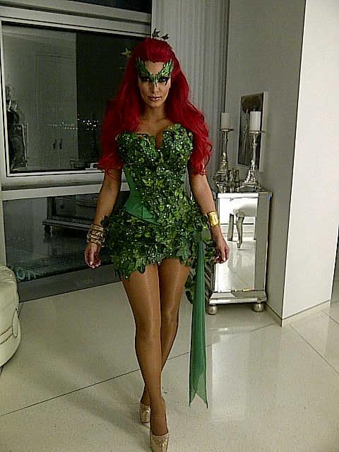 Kim Kardashian as Poison Ivy for the 2011 Midori Green Halloween party in New York