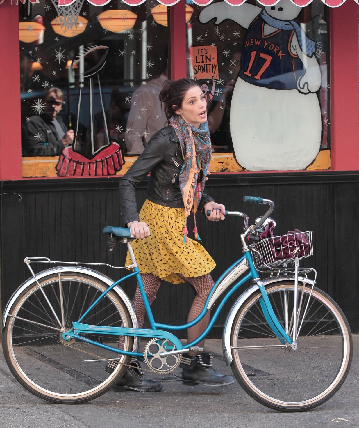 Ashley Greene on the set of Americana in New York City on March 14, 2012