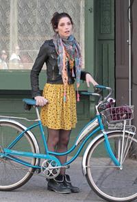 Ashley Greene on the set of Americana in New York City on March 14, 2012