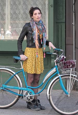 Ashley Greene on the set of Americana in New York City on March 14, 2012