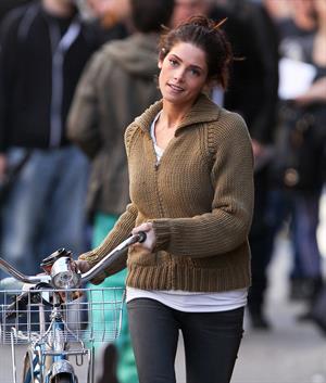 Ashley Greene on the set of Americana in New York City on March 14, 2012