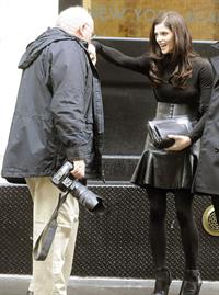 Ashley Greene on set of a photoshoot for DKNY in New York on April 1, 2012