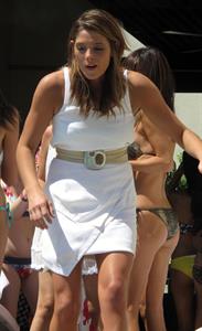 Ashley Greene hosts a pool party at the Wet Republic on August 7, 2010 in Las Vegas, Nevada