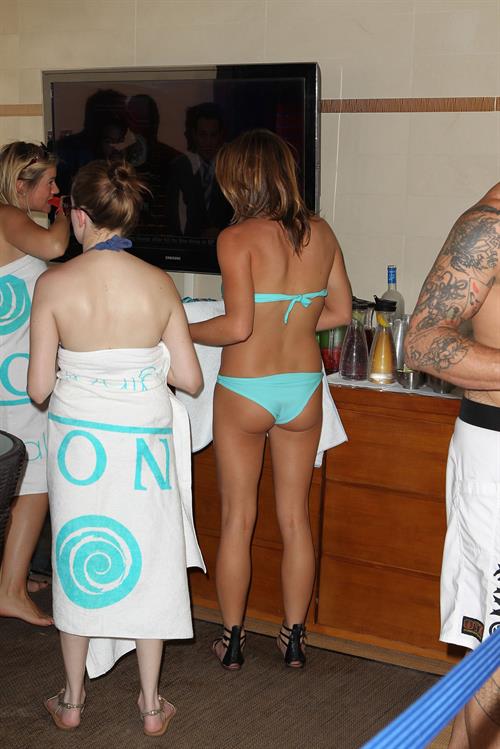 Ashley Greene hosts a pool party at the Wet Republic on August 7, 2010 in Las Vegas, Nevada