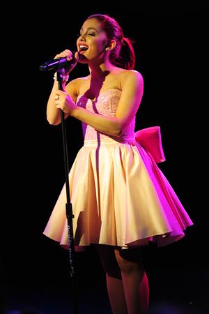 Ariana Grande performs at the Roxy West Hollywood on February 19, 2012