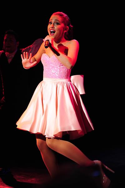 Ariana Grande performs at the Roxy West Hollywood on February 19, 2012