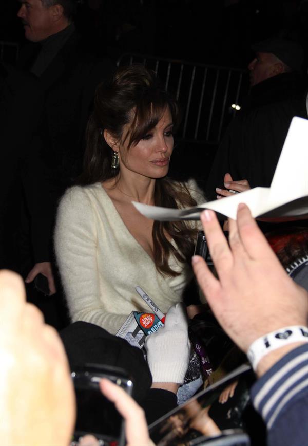 Angelina Jolie the Tourist world premiere in New York on December 6, 2010