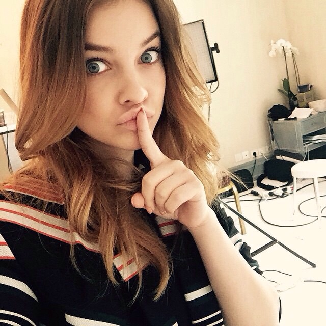Barbara Palvin taking a selfie